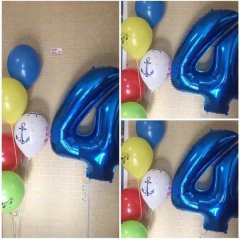 Композиция из шара-цифры и водопада на 4 года мальчику! — Волгоград, Новое