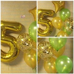 Композиция из шара-цифры и водопада шаров на 5 лет! — Калач-на-Дону, Новое