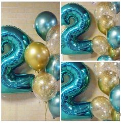 Композиция из шара-цифры и водопада на 2 года! — Калач-на-Дону, Новое