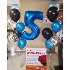 Композиция из шара-цифры и 2-х водопадов на 5 лет! — Волгоград, Новое