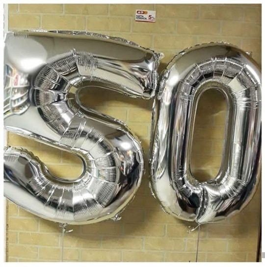Фольгированные цифры "50" в цвете «серебро» на юбилей! — Волгоград, Новое