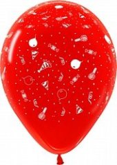 Шар (12''/30 см) Вечеринка, Красный, кристалл — Волгоград, Новое