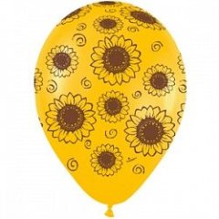 Шар (12''/30 см) Подсолнухи, Золотистый, пастель — Калач-на-Дону, Новое