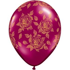 Шар (12''/30 см) Элегантные розы, Бургундия, кристалл — Калач-на-Дону, Новое