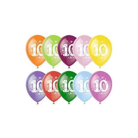 Шар 12"/30 См. Цифра десять, ассорти, пастель — Калач-на-Дону, Новое