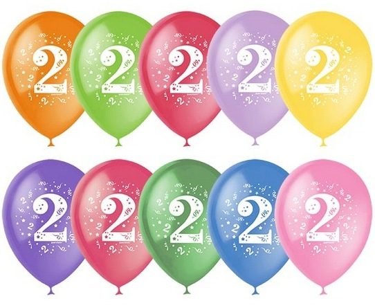 Шар 12"/30 См. Цифра два, ассорти, пастель — Волгоград, Новое