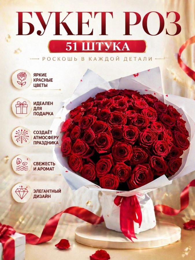 Букет красных роз 51 — Волгоград, Новое